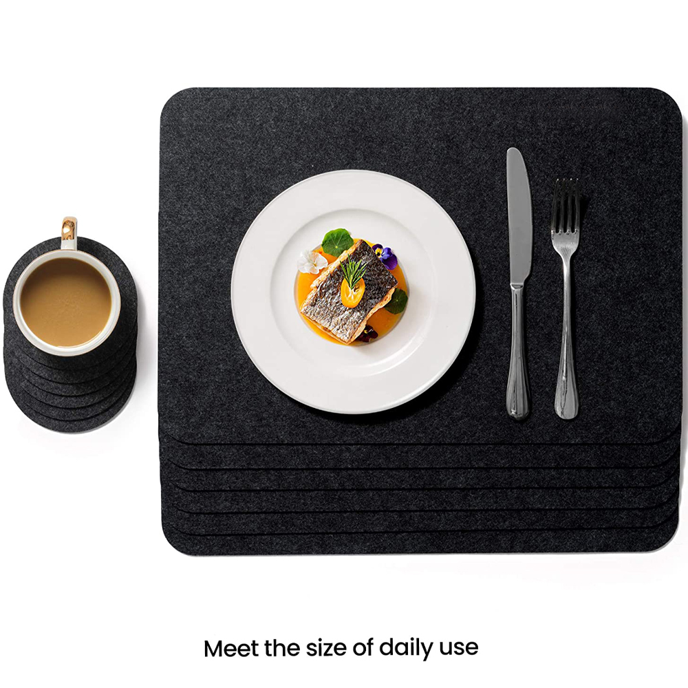 High Quality Felt Placemats Set Absorbent Table Mats Non Slip Heat Resistant Felt Placemat