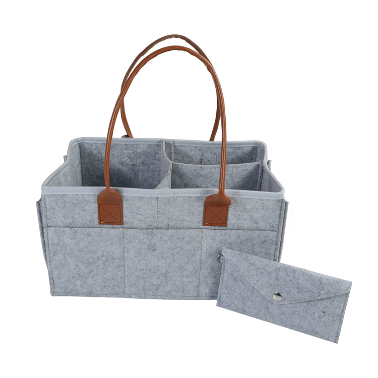 Multi-Pocket Portable Felt Baby Diaper Caddy Bag Nursery Storage Organizer