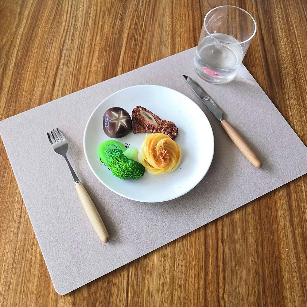 Custom High Quality Heat Resistant Washable Felt Table Mat Placemats