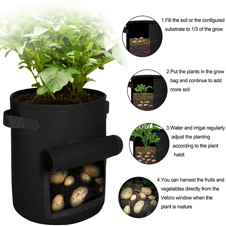 Heavy Duty Thickened Vegetable Container Felt Potato Grow Bags