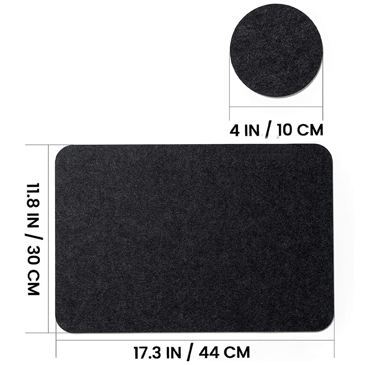 High Quality Felt Placemats Set Absorbent Table Mats Non Slip Heat Resistant Felt Placemat