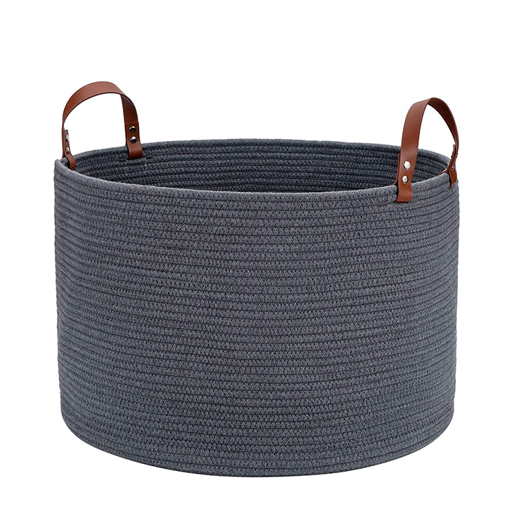 Cotton Rope Woven Storage Basket Hamper