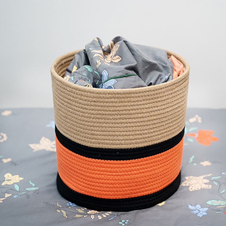 High Quality Home Decor Exra Large Collapsible Cotton Rope Storage Basket