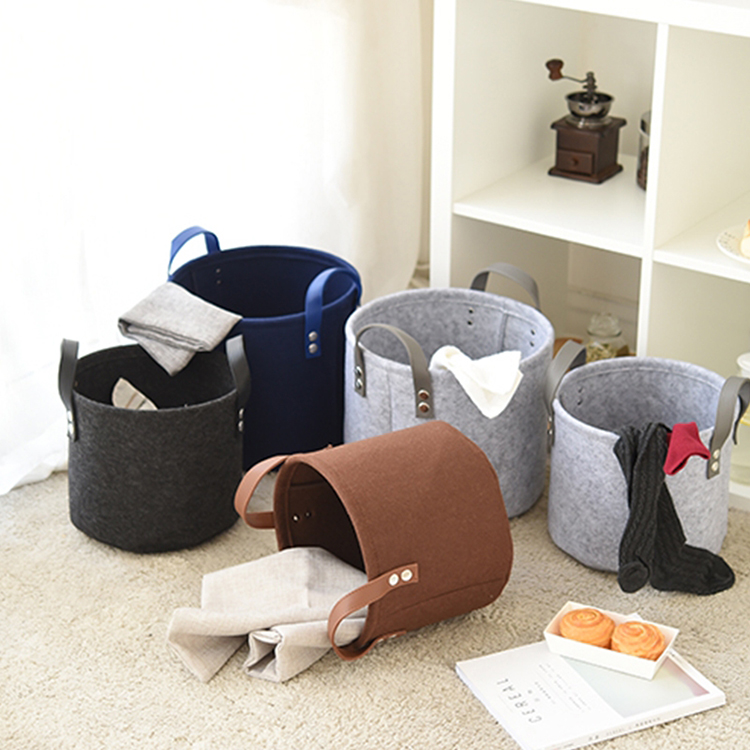 Foldable Felt Storage Basket Bin Organizer Laundry Hamper