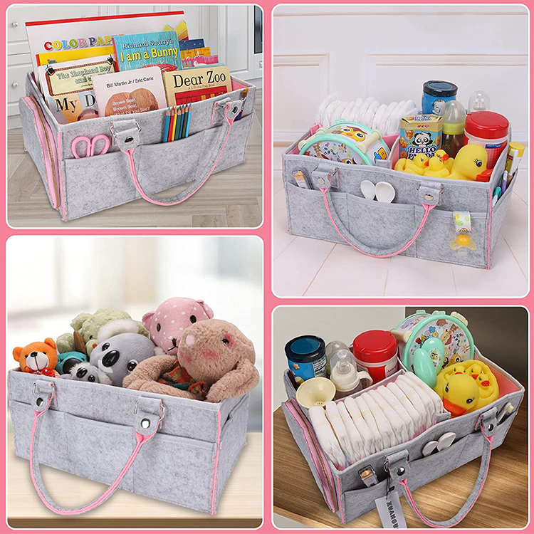 Multi-Pockets Portable Storage Nursery Organizer Basket