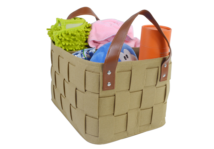 Collapsible Felt Laundry Storage Basket Bin Organizer