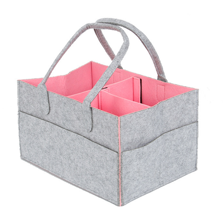 High Quality Baby Diaper Caddy Organizer Bag Portable Nursery Storage Bin Felt Basket