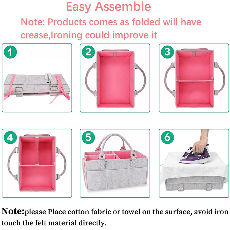 Multi-Pockets Portable Storage Nursery Organizer Basket