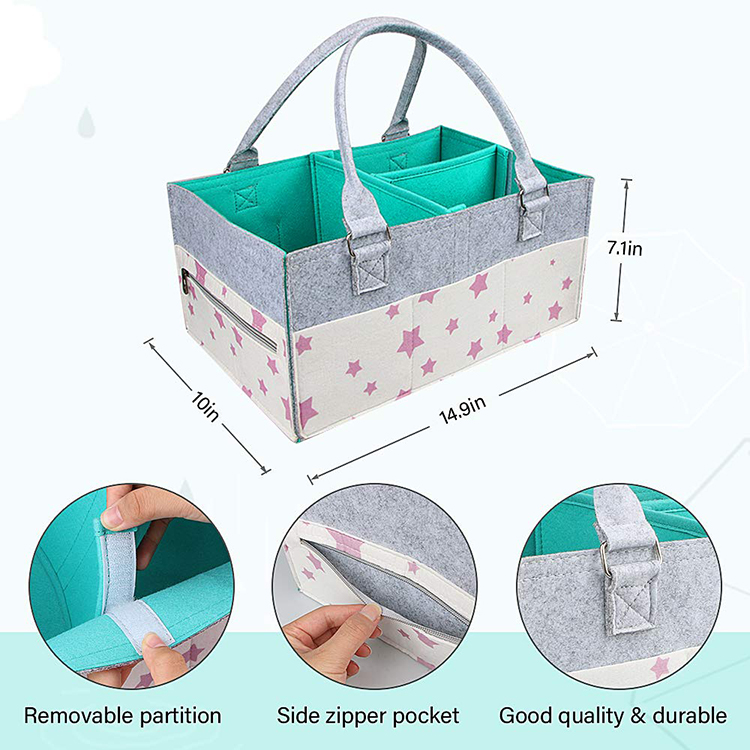 Eco-Friendly Foldable Portable Felt Baby Nappy Organizer