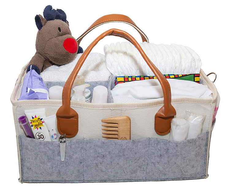 Felt Baby Diaper Caddy Organizer Portable Holder Bag