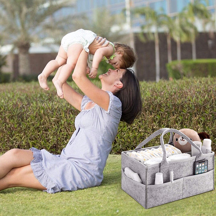 Wholesale Large Portable Felt Diaper Caddy Organizer