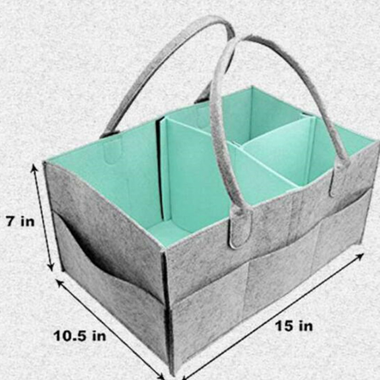 High Quality Baby Diaper Caddy Organizer Bag Portable Nursery Storage Bin Felt Basket