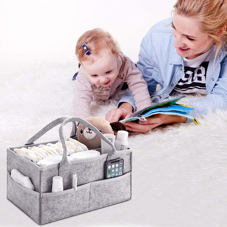 Wholesale Large Portable Felt Diaper Caddy Organizer