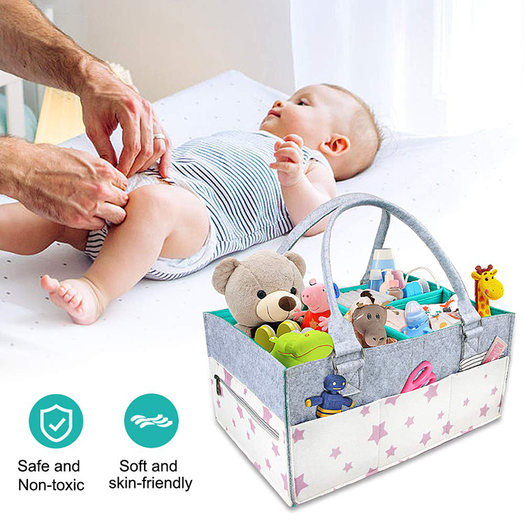 Eco-Friendly Foldable Portable Felt Baby Nappy Organizer