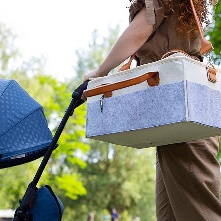 Felt Baby Diaper Caddy Organizer Portable Holder Bag