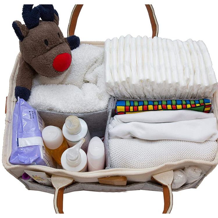 Felt Baby Diaper Caddy Organizer Portable Holder Bag