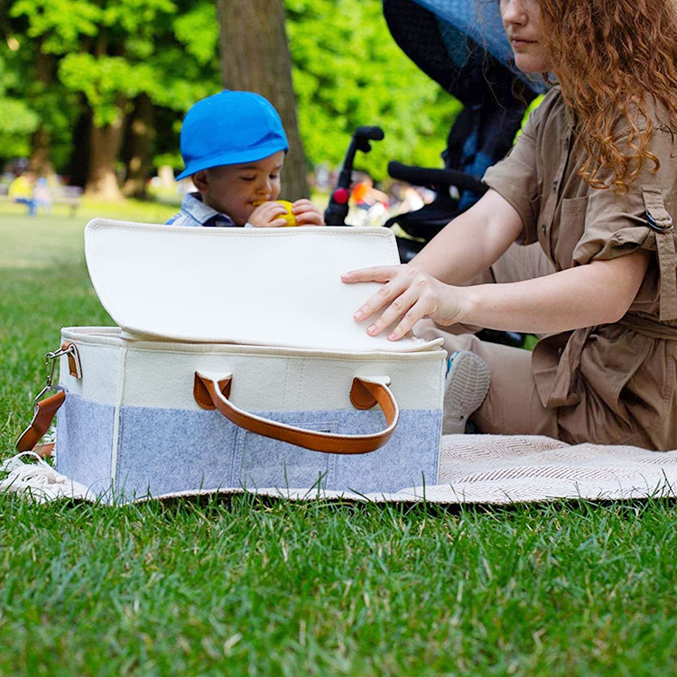 Felt Baby Diaper Caddy Organizer Portable Holder Bag