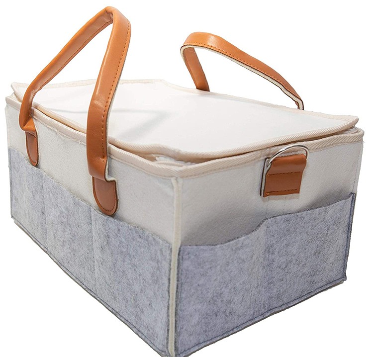 Felt Baby Diaper Caddy Organizer Portable Holder Bag