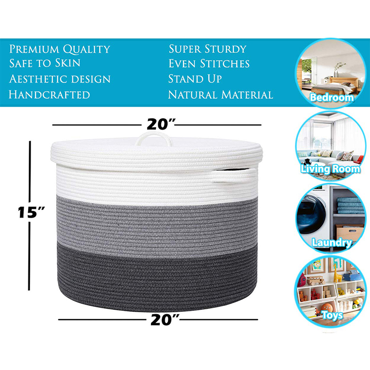 Premium Quality Round Cotton Rope Basket