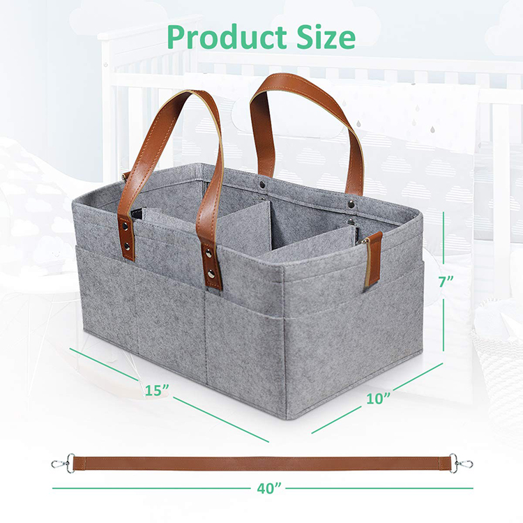 Factory Premium Foldable Felt Baby Gifts Caddy Diaper Holder Changing Basket