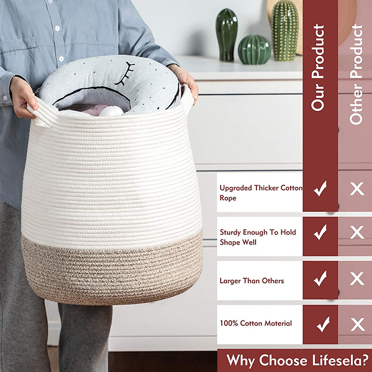 Large Cotton Rope Laundry Basket