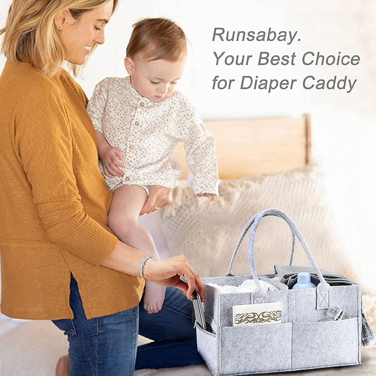 Premium Felt Baby Diaper Caddy Organizer