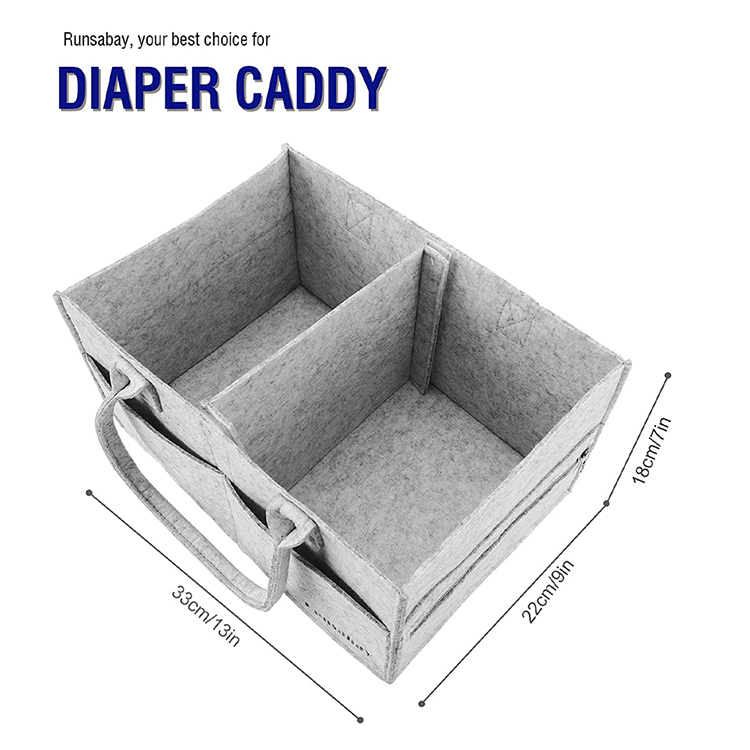 Premium Felt Baby Diaper Caddy Organizer