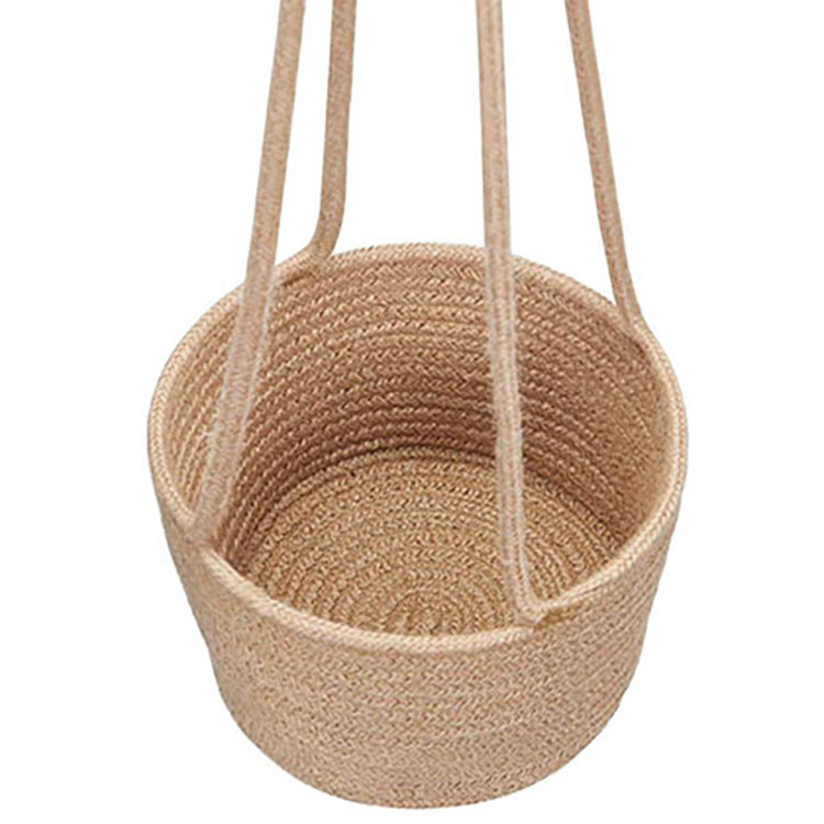 High Quality Indoor Set of 2 Cotton Rope Hanging Baskets