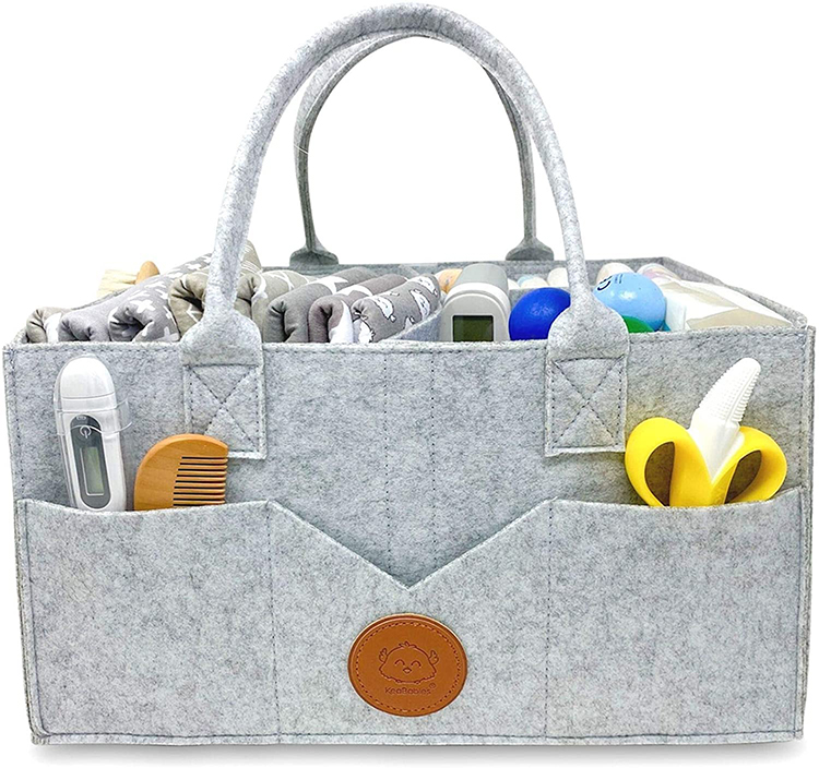 High Quality Diaper Caddy Organizer Basket Portable Felt Diaper Tote Bag