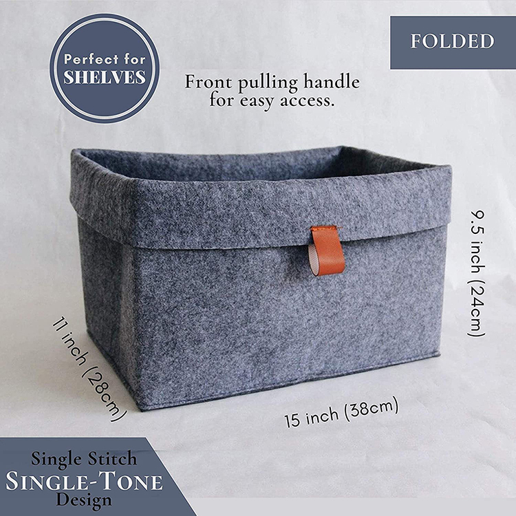 Foldable Felt Storage Basket Bin Organizer Laundry Hamper