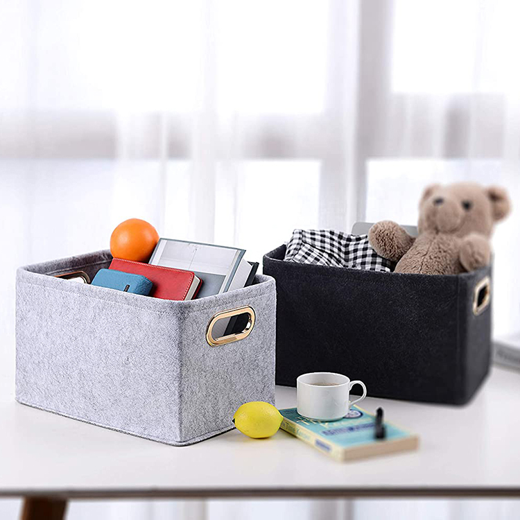 Foldable Felt Storage Basket Bin Organizer Laundry Hamper