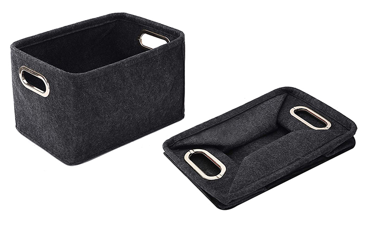 Foldable Felt Storage Basket Bin Organizer Laundry Hamper