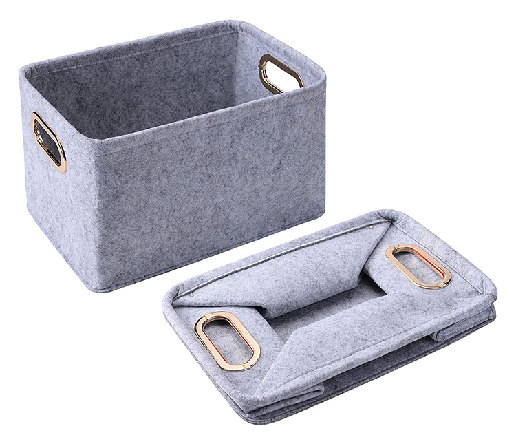 Foldable Felt Storage Basket Bin Organizer Laundry Hamper