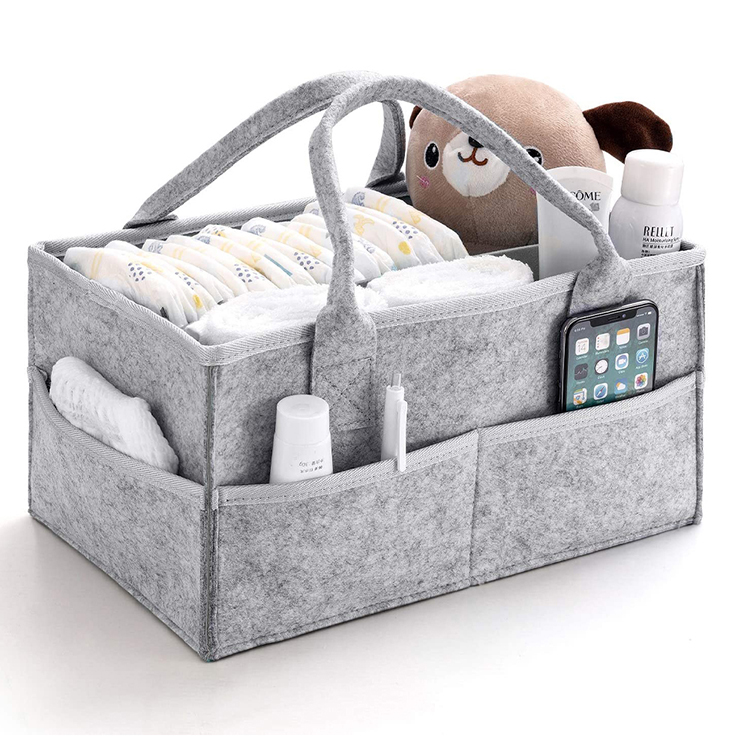 Wholesale Large Portable Felt Diaper Caddy Organizer