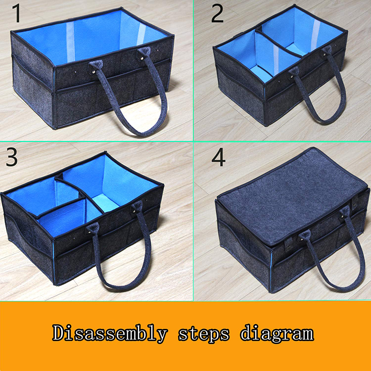 Wholesale Portable Felt Diaper Caddy Nursery Organizer