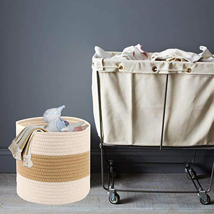 Organizer Woven Cotton Rope Plant Flower Baskets