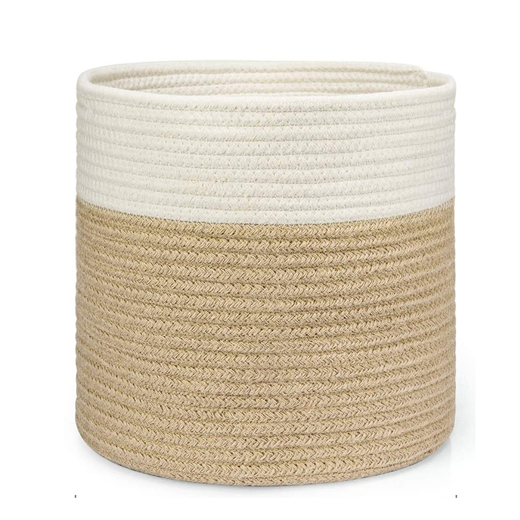 Indoor Home Decor Cotton Rope Woven Storage Organizer Plant Baskets