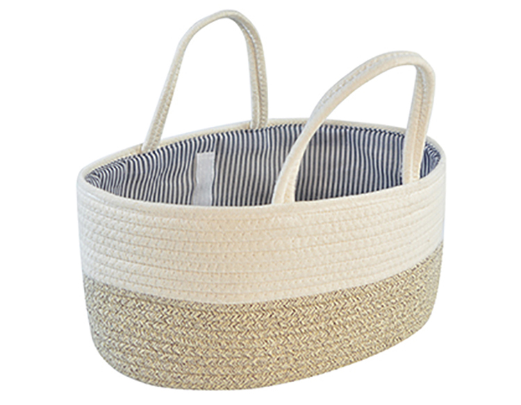 Cotton Rope Diaper Caddy Organizer Storage Basket For Nursery Portable Bag