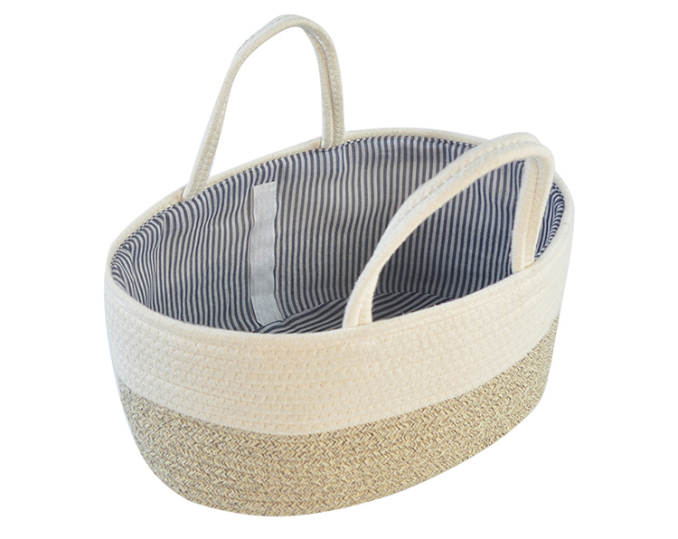 Cotton Rope Diaper Caddy Organizer Storage Basket For Nursery Portable Bag