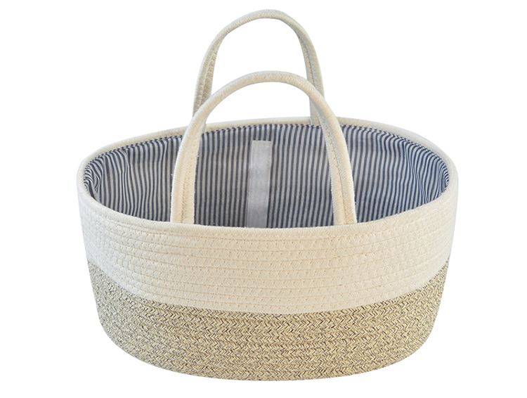 Cotton Rope Diaper Caddy Organizer Storage Basket For Nursery Portable Bag