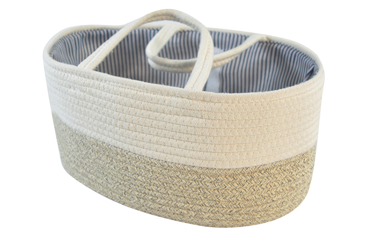 Cotton Rope Diaper Caddy Organizer Storage Basket For Nursery Portable Bag