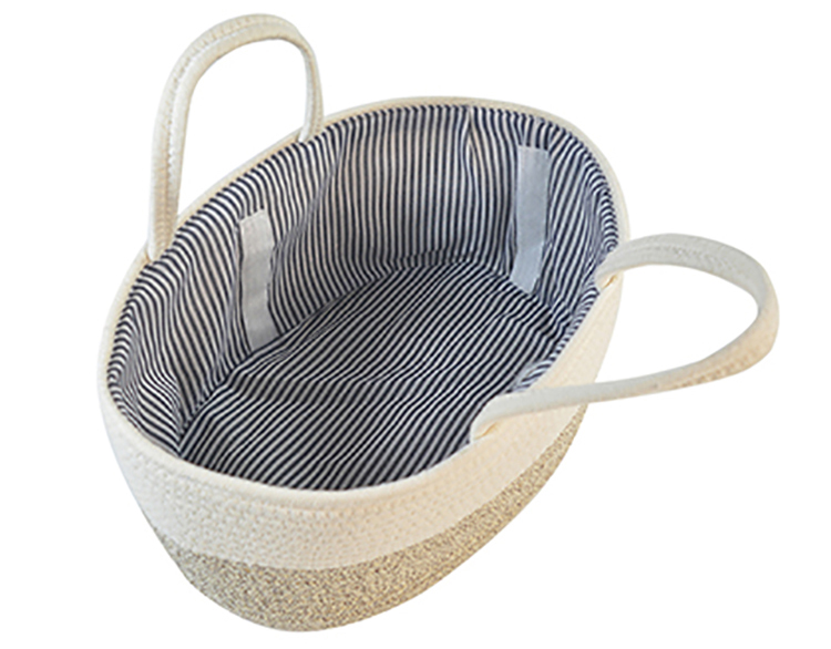 Cotton Rope Diaper Caddy Organizer Storage Basket For Nursery Portable Bag