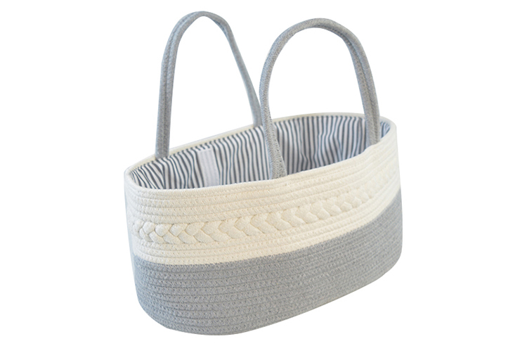 Handmade Large Woven Cotton Rope Baby Nursery Caddy Diaper Organizer Basket