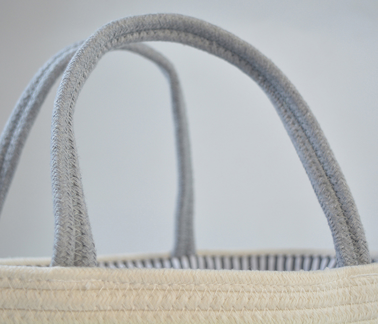 Handmade Large Woven Cotton Rope Baby Nursery Caddy Diaper Organizer Basket