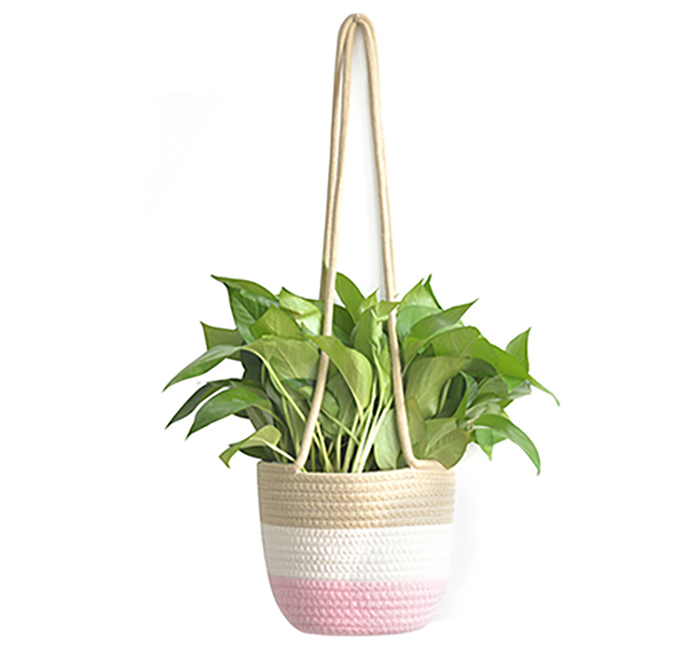 Woven Cotton Rope Plant Flower Baskets