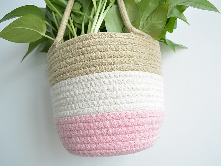 Woven Cotton Rope Plant Flower Baskets