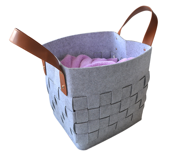 Foldable Felt Laundry Storage Basket Hamper