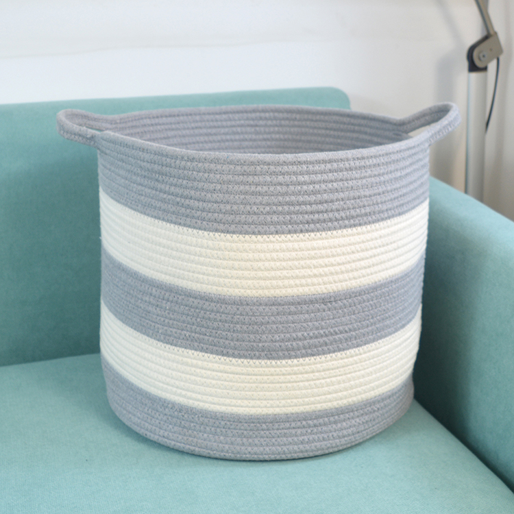 High Quality Round Large Natural Cotton Rope Woven Basket