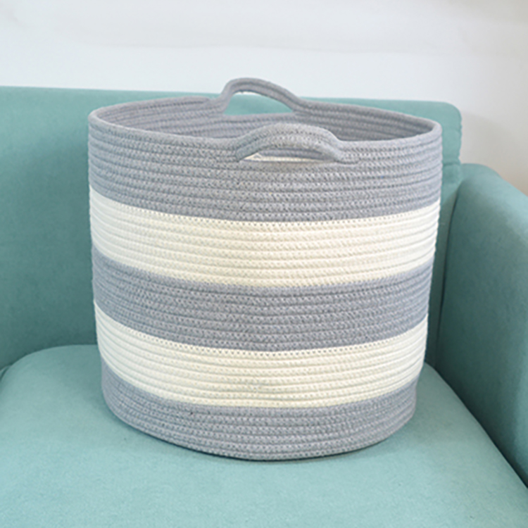 High Quality Round Large Natural Cotton Rope Woven Basket