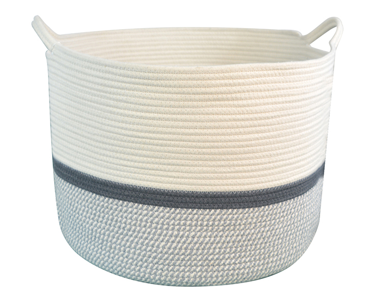 Large Woven Cotton Rope Thread Laundry Storage Basket